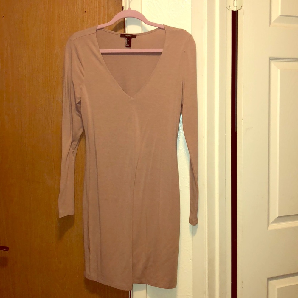 Tan Forever 21 Tight Dress